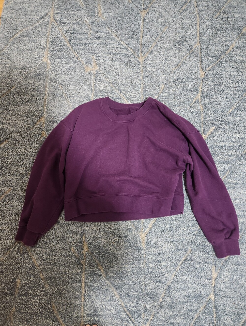 Lululemon perfectly oversized cropped crew French terry purple medium